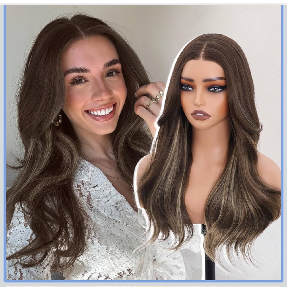 (2) Two 22”  Wig Style: Synthetic Lace Front Wig, Glueless Wig, 13x4 Lace Front